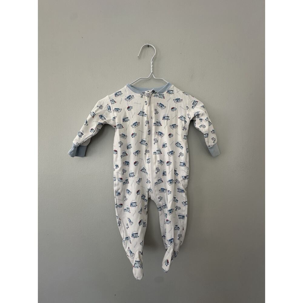 Kissy Kissy Train Depot Print Sleeper Zip 9m White And Blue